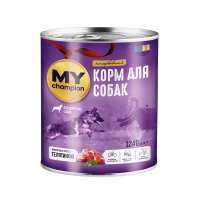 Мой чемпион. Влажный корм для собак кусочки с Телятиной 1240г