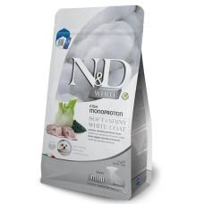 Сухий корм для цуценят з білою шерстю малих порід Farmina N&D Grain Free WHITE PUPPY MINI для цуценят з білою шерстю з сібасом, спіруліною та фенхелем, 1,5 кг 44921