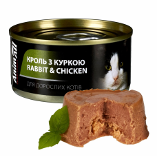 АнімАлл вологий корм для котів з кролем та куркою 80 г