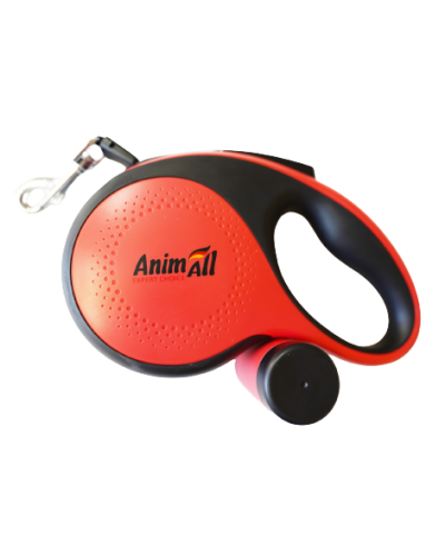 AnimAll рулетка-поводок с диспенсером XL до 50 кг/8 метров красная, MS7016-B, (Х/24/Х)