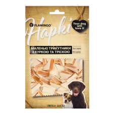 Flamingo Маленькі трикутники з куркою та тріскою для собак 75 GR
