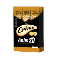 AnimAll Сrème для кошек со вкусом курицы с креветками, 6х15 г