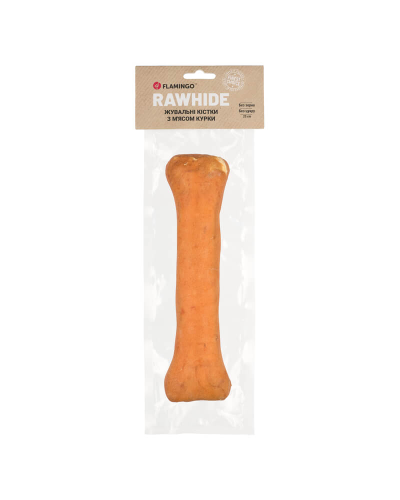 Flamingo ЖЕВАТЕЛЬНЫЕ КОСТИ ДЛЯ СОБАК С МЯСОМ КУРКИ 330G-25CM. 330g