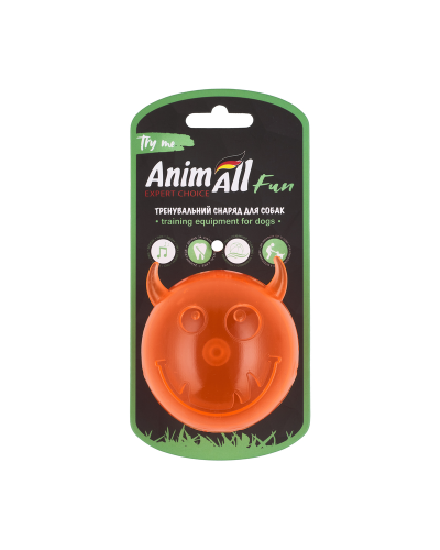 AnimAll Fun мяч чертик с пищалкой 75 мм оранжевый