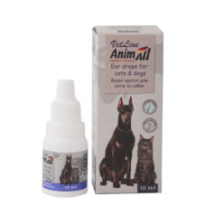 AnimAll VetLine Краплі вушні для собак та кішок при лікуванні гострих та хронічних хвороб вух,10 мл