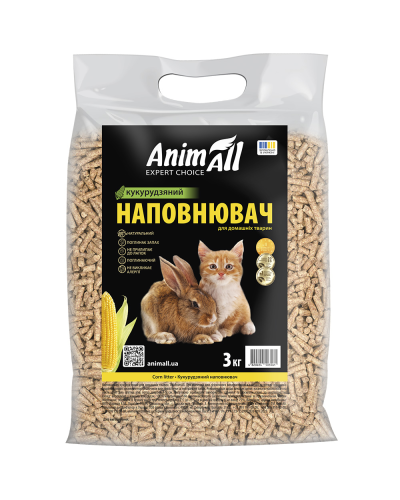 Animall Наповнювач кукурудзяний для туалетів домашніх тварин, 3кг