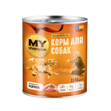 Мой чемпион. Влажный корм для собак кусочки с Индейкой1240г