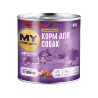 Мой чемпион. Влажный корм для собак кусочки с Телятиной 415г