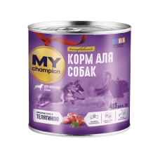 Мій чемпіон. Вологий корм для собак шматочки з Телятиною 415г
