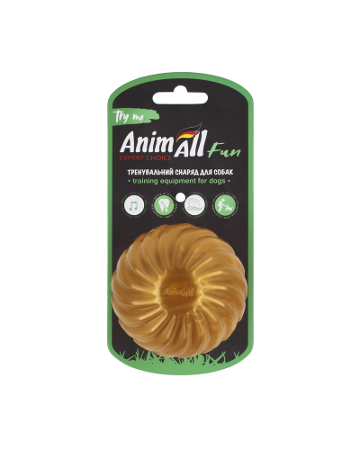 AnimAll Fun мяч волна с пищалкой 75 мм золотой