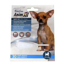 AnimAll VetLine SPOT-ON - краплі від бліх та кліщів для собак вагою 1,5-4 кг (0,8мл)