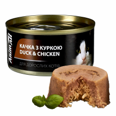 АнімАлл вологий корм для котів з качкою та куркою 80 г