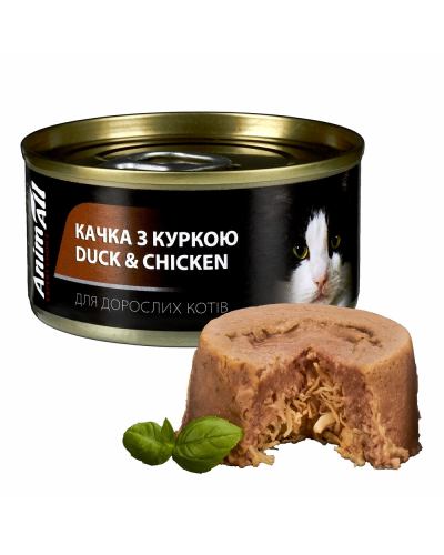 АнімАлл вологий корм для котів з качкою та куркою 80 г
