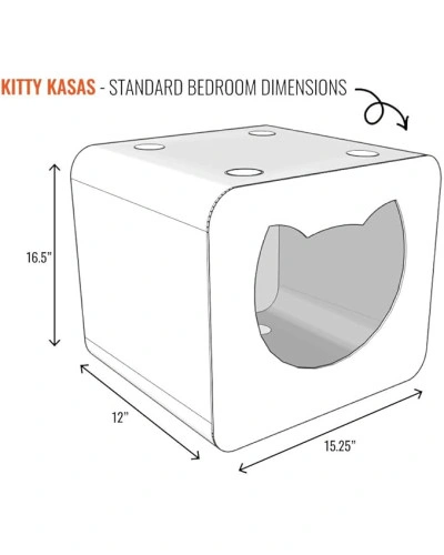 Будинок-кубик для котів Jolly Pets Kitty Kasa Bedroom 49х39х30 Синьо-зелений (KKB115)