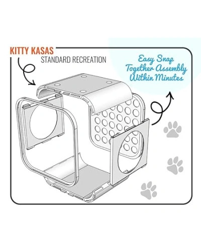Будинок-кубик для котів Jolly Pets Kitty Kasa Bedroom 49х39х30 Синьо-зелений (KKB115)