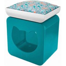 Будинок-кубик для котів Jolly Pets Kitty Kasa Bedroom 49х39х30 Синьо-зелений (KKB115)
