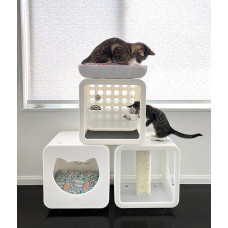 Будинок-кубик для котів Jolly Pets KITTY KASA BEDROOM 49х39х30 Білий (KKB105)
