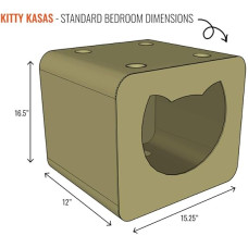Будинок-кубик для котів Jolly Pets Kitty Kasa Bedroom 49х39х30 Сіро-коричневий (KKB116)