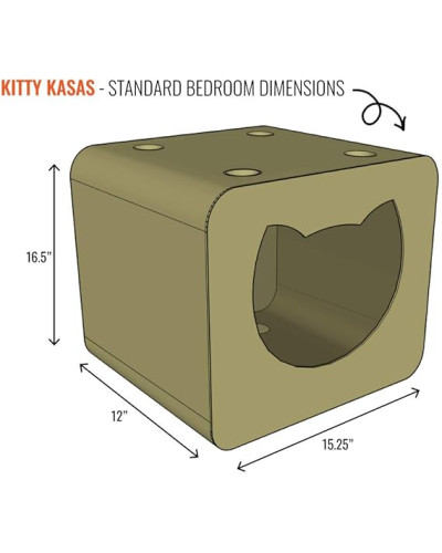 Будинок-кубик для котів Jolly Pets Kitty Kasa Bedroom 49х39х30 Сіро-коричневий (KKB116)