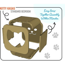 Будинок-кубик для котів Jolly Pets Kitty Kasa Bedroom 49х39х30 Сіро-коричневий (KKB116)