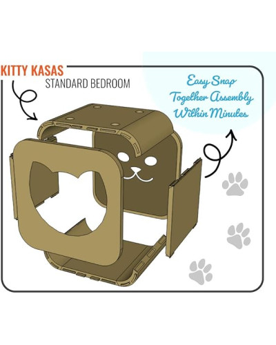 Будинок-кубик для котів Jolly Pets Kitty Kasa Bedroom 49х39х30 Сіро-коричневий (KKB116)
