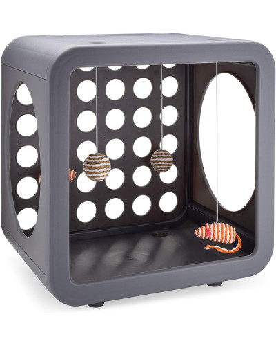 Будиночок для кішок Jolly Pets Кітті Каса Бедрум Кубик для відпочинку 39х30х42см Темно-сірий (KKR108)