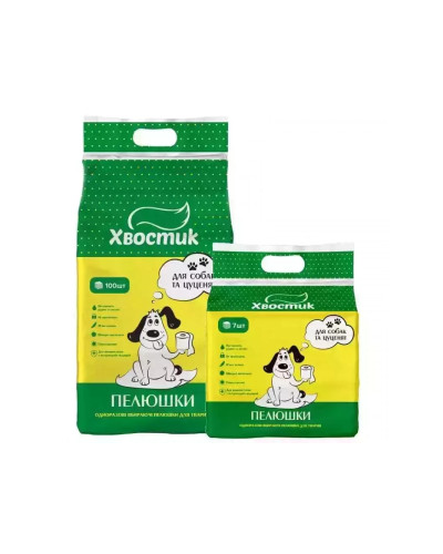 Пелюшки Хвостик 60х90 см / 100 штук, (4 шт/ящ) (Х/4/60)