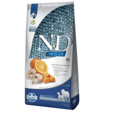 Сухой корм для собак Farmina N&D Grain Free OCEAN COD, PUMPKIN & ORANGE ADULT MEDIUM & MAXI с треской и апельсином, 12 kg 36568