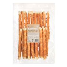 Flamingo ЖЕВАТЕЛЬНЫЕ СТИКИ ДЛЯ СОБАК ОБОБРНУТЫЕ МЯСОМ КУРКИ 25CM 25ST 2KG