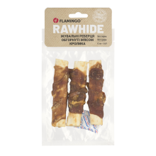 Flamingo ЖЕВАТЕЛЬНЫЕ РЕБЕРКИ ДЛЯ СОБАК ОБОБРНУТЫЕ МЯСОМ КРОЛИКА 12CM 3ST 90GR