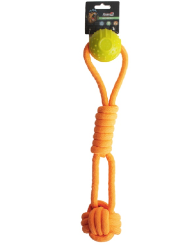 AGrizZzly 9864 Интерактивная игрушка веревка с шариком, orange/yellow