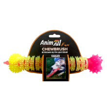 AnimAll Фан жевательная щетка-кость желтая с розовым, 24 см