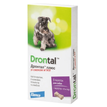 Таблетки для собак Elanco Bayer Drontal Plus на 10 кг, 6 шт