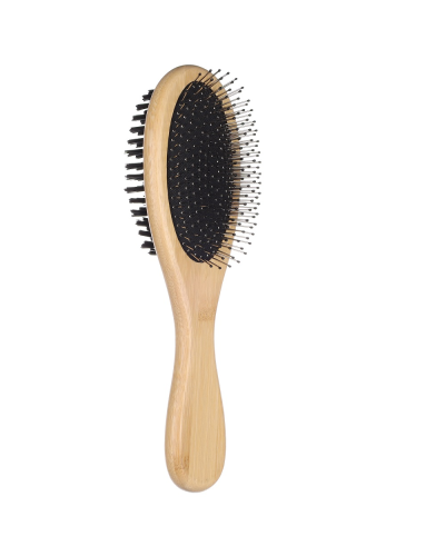 Flamingo 522382 Щетка двухсторонняя BAMBOO 2в1 для собак, L|24,5х7см