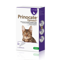  Prinocate (Прінокат)Large Cats краплі від бліх та кліщів для крупних кішок вагою 4-8 кг, упаковка 3 піпетка 0,8 мл