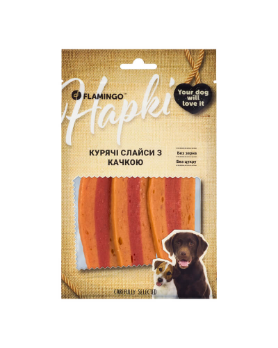Flamingo Куриные слайсы с уткой для собак 75 GR