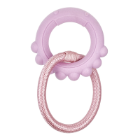 AGrizZzly Baby 0402 Игрушка Осьминог с канатом, розовая лаванда, (13,5х12,8х2,6 см)