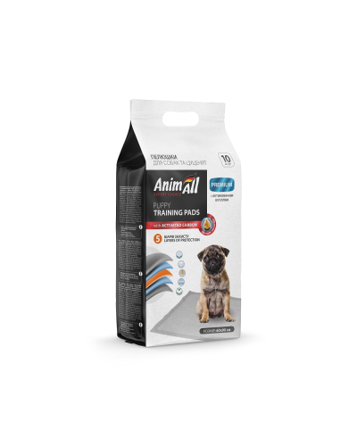 Пелюшки AnimAll 60х90 см з активованим вугіллям / 10штук, (24 шт/ящ)