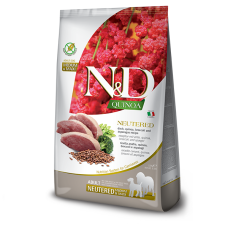 Сухой корм для стерилизованных собак cредних и крупных пород Farmina N&D QUINOA NEUTERED утка, киноа, брокколи и спаржа, 2,5 kg 40169