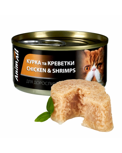 АнимАлл влажный корм для кошек Курица с Креветками 85г