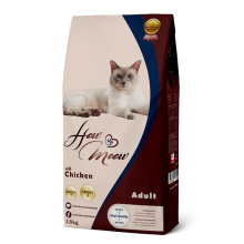 Полнорационный корм для взрослых кошек How Meow Adult Cat с курицей 15кг