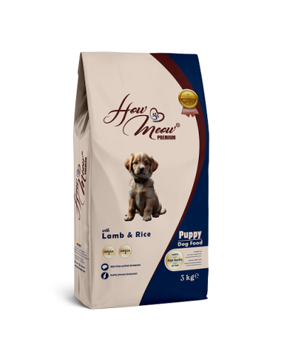 Повнораціонний корм для щенят How Meow Puppy з ягням та рисом 3кг