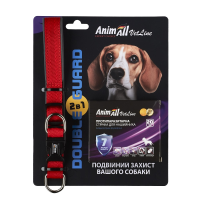 AnimAll VetLine Double Guard комплект ошейник с противопаразитарной лентой, 20 мм, 320 - 400 мм, красный (40/X/X) шт