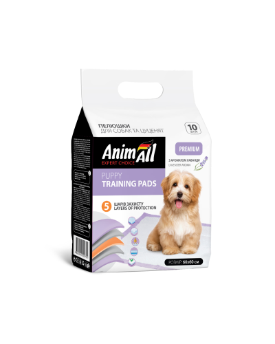 Пеленки AnimAll 60х60 см с ароматом лаванды/10штук, (20 шт/ящ)