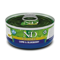 Влажный корм для кошек Farmina N&D Grain Free PRIME LAMB ADULT с ягненком, черникой 70 г 02062