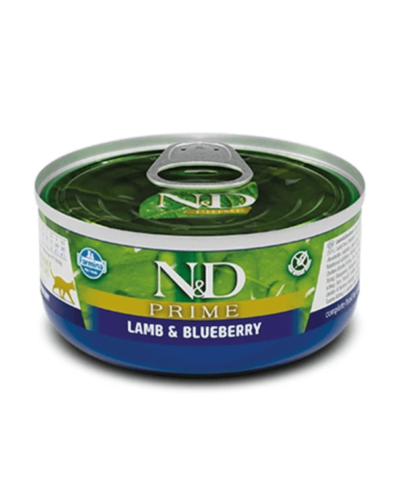 Влажный корм для кошек Farmina N&D Grain Free PRIME LAMB ADULT с ягненком, черникой 70 г 02062