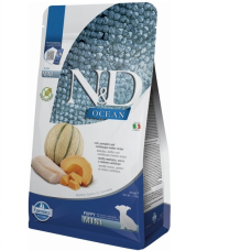 Сухий корм для цуценят малих порід Farmina N&D Grain Free OCEAN COD, PUMPKIN & CANTALOUPE MELON PUPPY MINI з тріскою та динею 800 gr 38784