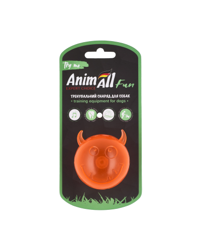 AnimAll Fun мяч чертик с пищалкой 65 мм оранжевый