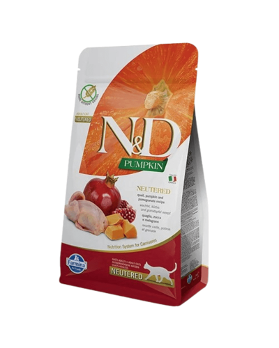 Сухий корм для стерилізованих котів Farmina N&D Grain Free PUMPKIN QUAIL & POMEGRANATE NEUTERED ADULT з перепілкою та гарбузом 5 kg 36803