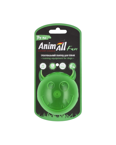 AnimAll Fun мяч чертик с пищалкой 75 мм зеленый